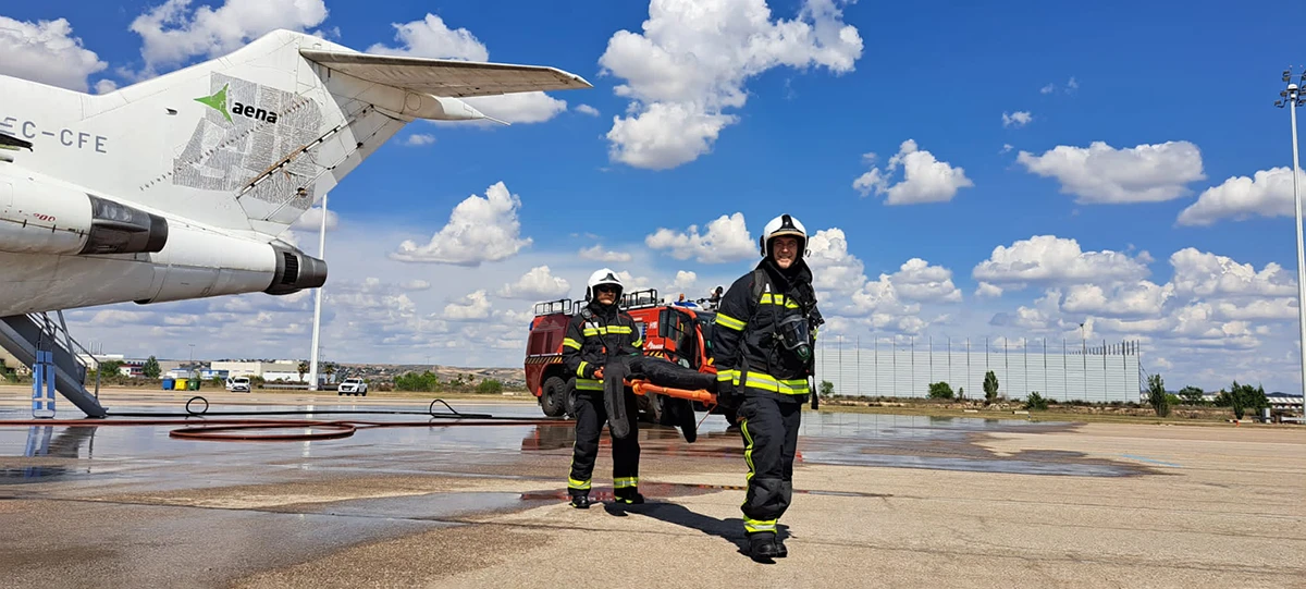 Simulacro general de emergencia aeronutica en el Aeropuerto Madrid-Barajas. Foto: Aena